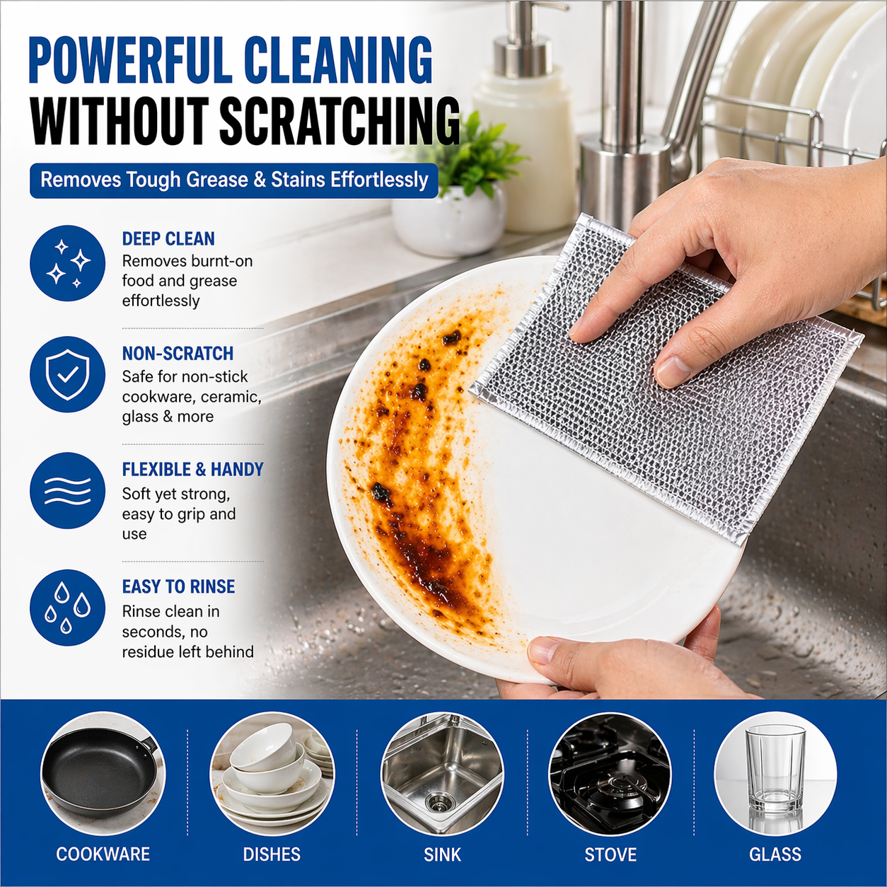 PureScrub™ | Non-Scratch Wire Dishcloth