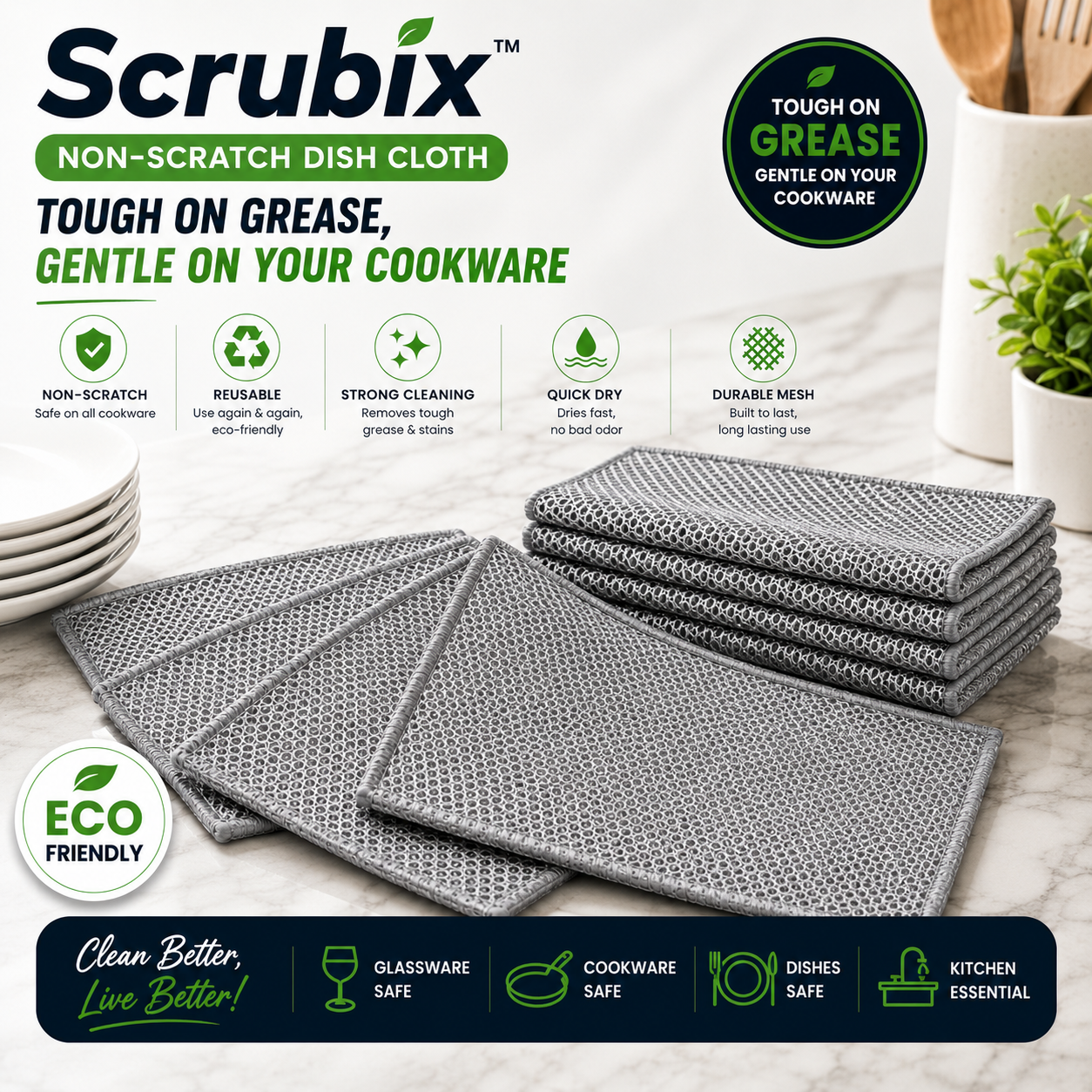 SCRUBIX™ NON-SCRATCH DISH CLOTH