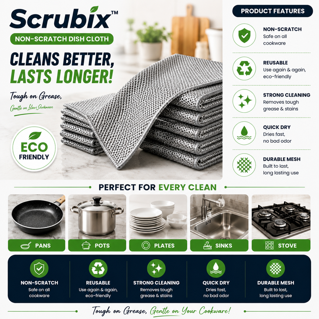 SCRUBIX™ NON-SCRATCH DISH CLOTH